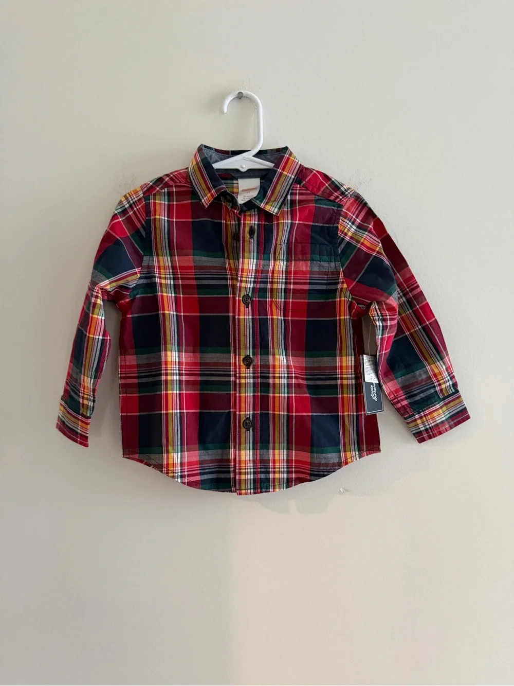 Gymboree Apple Orchard red plaid button down shirt 2t NWT Fall Toddler Boy